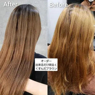 セミロング カラー ミルクティー特化 🌈島内　琢真🌈のヘアスタイル