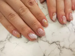 ネイル はばすみれ🎀ﾈｲﾙ 光ﾌｪｲｼｬﾙ ﾍｱのネイルデザイン