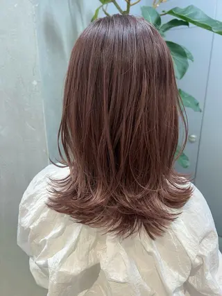 ミディアム カラー 谷町/Le'a /竹原しおなのヘアスタイル