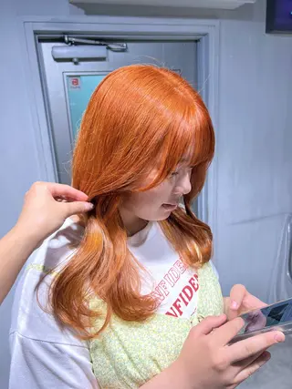 ロング カラー NANAMI🩵 大人可愛い韓国ヘアのヘアスタイル