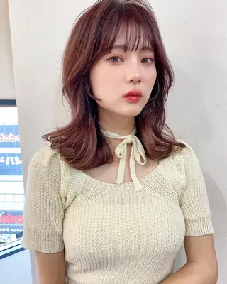 ミディアム カラー 似合わせレイヤー 🇰🇷荒木洋文のヘアスタイル