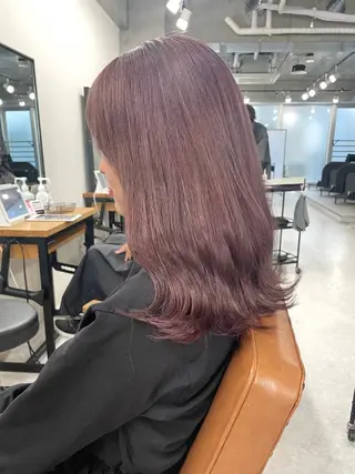 ミディアム カラー ヘアアレンジ 🌷FUKA🌷 まろやかハイトーンのヘアスタイル