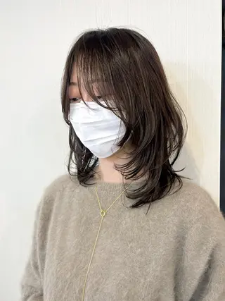 セミロング カラー 下石怜子/レイヤー/ 透明感カラーのヘアスタイル