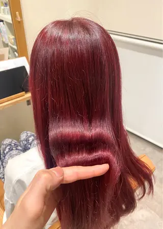 カラー 酸性ストレート/ブリ ーチなしWカラー河本のヘアスタイル