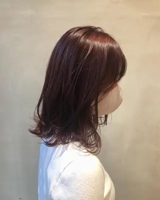 セミロング カラー ヘアアレンジ 酸性縮毛矯正🧴韓国 レイヤー/髪質改善のヘアスタイル