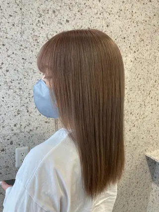 セミロング カラー 髪質改善.縮毛矯正 ×韓国ヘアyukiのヘアスタイル