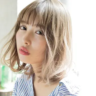 ミディアム カラー 髪質改善、縮毛矯正 店長浅野太郎のヘアスタイル