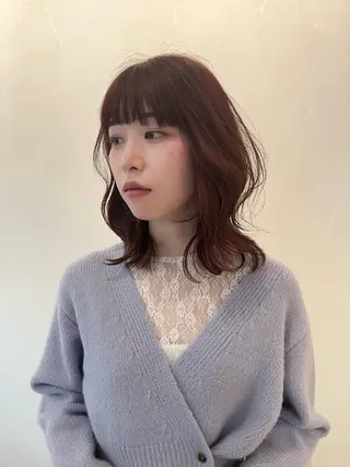ミディアム 💫レイヤーカット✨ 透明感カラー工藤雄大のヘアスタイル