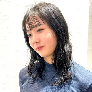 セミロング パーマ 🍒中川葵久美🍒 レイヤー/メンズのヘアスタイル
