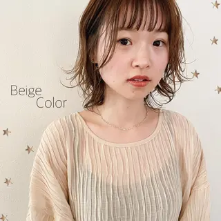 ミディアム カラー 市川 千夏のヘアスタイル