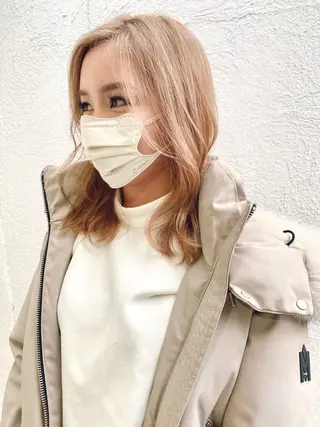 セミロング カラー 千 田のヘアスタイル