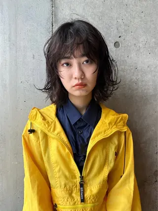 セミロング カラー パーマ ANDREY 表参道 ショート×髪質改善のヘアスタイル