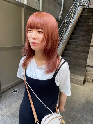 ミディアム カラー ヘアアレンジ satsuki 暖色・ブラウンカラーのヘアスタイル