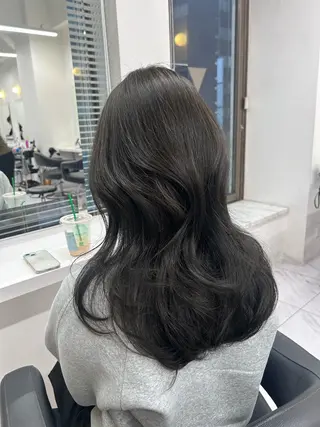 ロング カラー パーマ ヘアアレンジ メンズ キッズ ブリーチなしカラー/ ブラウン/レイヤーのヘアスタイル