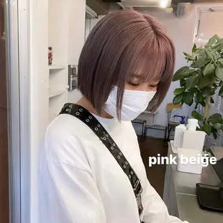 ショート カラー センターパート／マッ シュ／パーマ　あさみのヘアスタイル