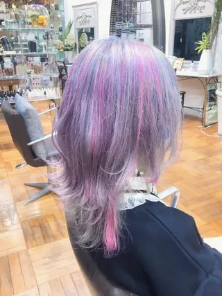 ミディアム カラー ✨デザインカラー✨ ハイトーン　森貴章のヘアスタイル