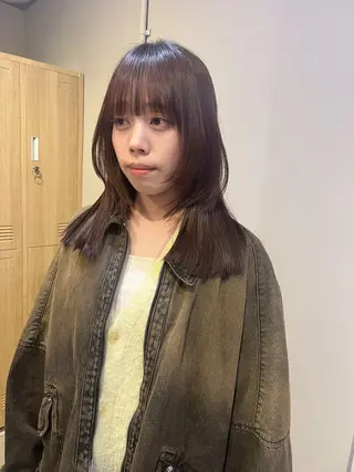 セミロング カラー レイヤーカット🍏 オリーブ/ののかのヘアスタイル