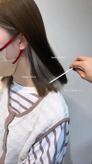 カラー 中井亜未/ 姫路ボブのヘアスタイル