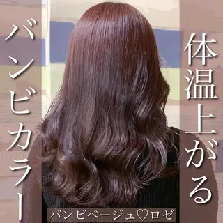 セミロング カラー ブリーチなし Wカラー🩷星野翔太のヘアスタイル