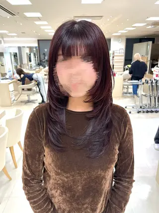 セミロング カラー 暖色専門美容師🎀 お客様満足度◎のヘアスタイル