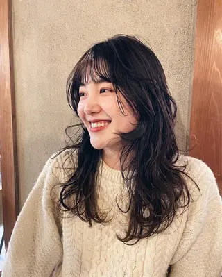 セミロング カラー 似合わせパーマ 🌼カンナのヘアスタイル
