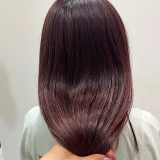 セミロング クルミ🤍推し活 🎀ピンクカラーのヘアスタイル