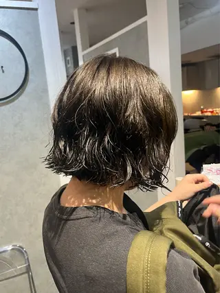 ショート パーマ 暖色カラー/パラッと Bob/モエのヘアスタイル