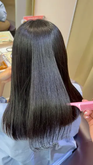 セミロング 韓国レイヤー 🎀ダブルカラーのヘアスタイル
