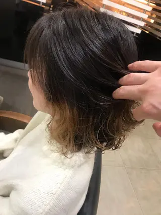 ショート カラー パーマ ヘアアレンジ 烏山 達也のヘアスタイル