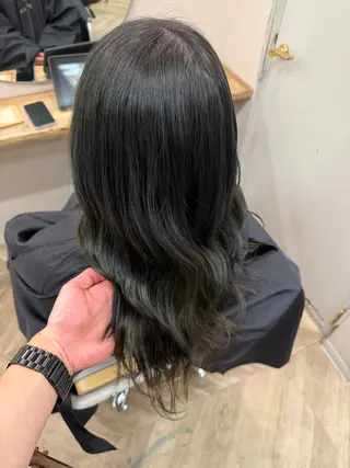 セミロング ブリーチ/髪質改善/ 岡山駅/のりまきのヘアスタイル