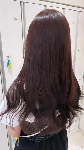 ロング カラー 赤み消し艶カラー・ 透明感カラー×美髪のヘアスタイル