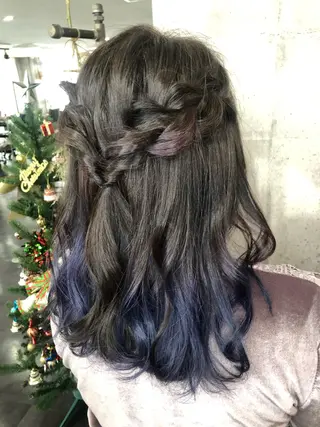 セミロング カラー ヘアアレンジ 髪質改善💓艶髪💓 暖色💗加藤あゆみのヘアスタイル