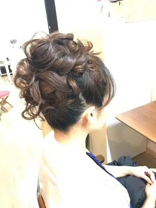 セミロング ヘアアレンジ 早朝✨ヘアセット 着付け/清水玲歌のヘアスタイル