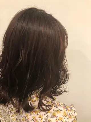 ミディアム カラー ヘアアレンジ メンズ キッズ ネイル マツエク・マツパ 透明感カラー🤎 ゆりのヘアスタイル