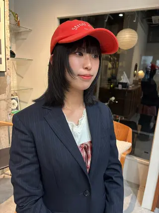 ミディアム カラー 永田 愛莉のヘアスタイル