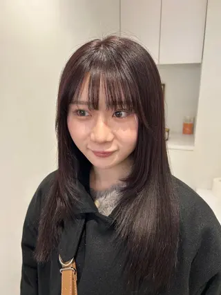 セミロング ハルカ 透明感カラー 美髪縮毛矯正🥣のヘアスタイル
