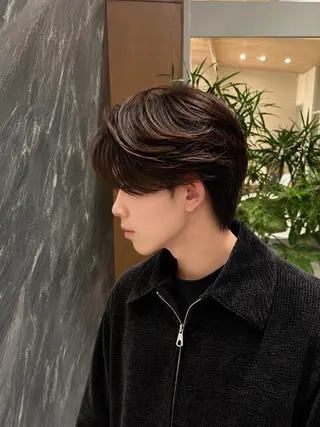 ミディアム パーマ メンズ 💈原宿指名No.1 センターパート💈のヘアスタイル