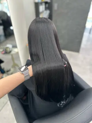 ロング カラー 縮毛矯正/艶カラー /髪質改善/なんばのヘアスタイル