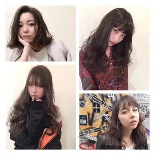 ミディアム カラー パーマ 👑圧倒的カラー👑 佐々木祐希のヘアスタイル