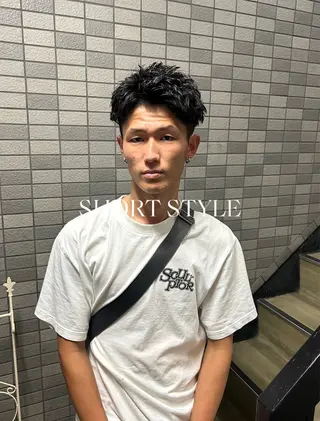 ショート パーマ メンズ 💈メンズ短髪特化 ✂︎伊藤大輝💈のヘアスタイル