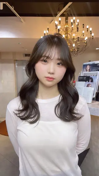 セミロング カラー りん 🎀韓国スタイルのヘアスタイル