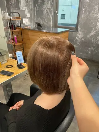 ミディアム カラー ハイトーン 横浜💞ミオのヘアスタイル