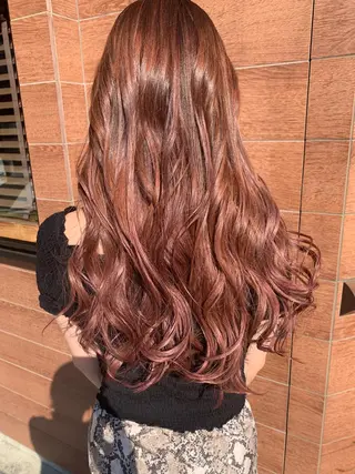 ロング カラー ヘアアレンジ きむえり/髪質改善 /うねり広がり改善のヘアスタイル