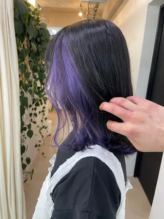 ミディアム カラー ブリーチ有無Wカラー メンズパーマ大成のヘアスタイル