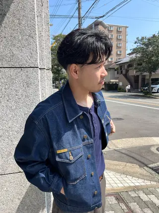 ショート メンズ ロエ平尾山荘所属・平尾/高宮/艶カラー /ハイライト/綜一郎のヘアスタイル