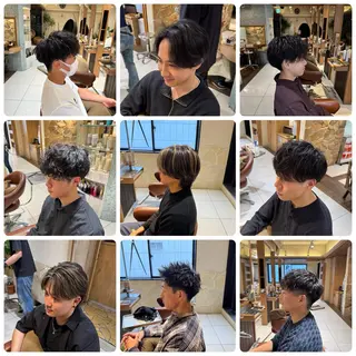 ショート カラー パーマ メンズ 新宿のパーマ職人/ メンズパーマ/石見のヘアスタイル