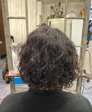ミディアム メンズ カットパーマ✂️ 小坂田玲亜のヘアスタイル