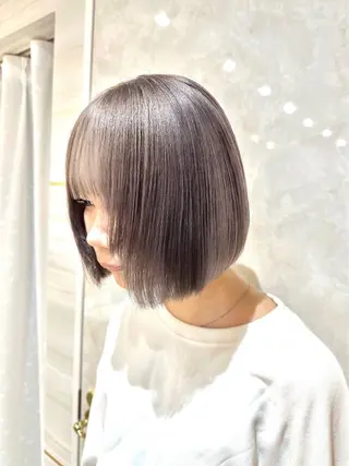 ミディアム カラー パーマ ヘアアレンジ メンズ キッズ ネイル マツエク・マツパ アイブロウ 🌱巴結生🌿大宮 ☁️ミルクティーのヘアスタイル