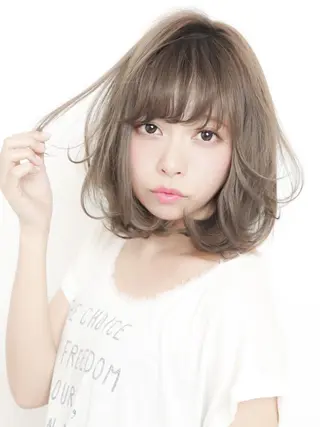 ショート カラー ヘアアレンジ フェザーパーマ/ ダブルカラー/藤田のヘアスタイル