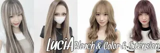 ロング カラー ヘアアレンジ LuciAエクステ カラー3000セラのヘアスタイル